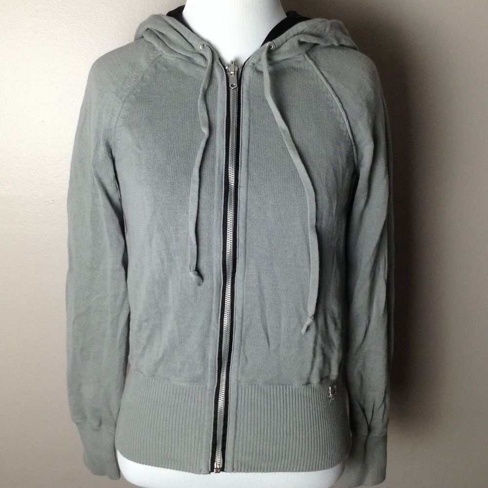 A/X Armani Exchange Grey & Black Zip Up Hoodie.